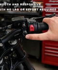 Hand pressing Heavy Duty 7/8 Inch Motorcycle Handlebar Switch For Dirt Bikes Slick Aluminum Engine Start Button.