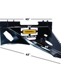 Industrial Grade Stump Bucket Attachment For Skid Steer With Serrated Edge And AR400 Tip dimensions