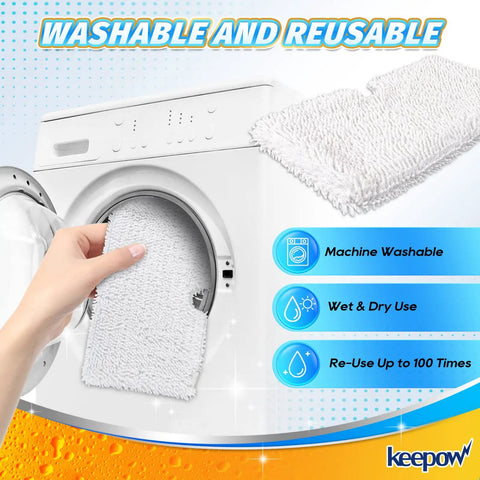Replacement Steam Mop Pads For Shark Pocket Mops S3500 Series And Euro Pro Models being placed in washing machine