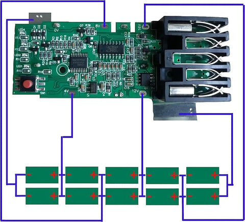 Sturdy Replacement Battery Protection Circuit Board Works Like A Charm With Milwaukee M18 18V Power Tools Batteries 1.5Ah Through 9.0Ah Fixes Dead Packs Fast 2 Pack circuit detail