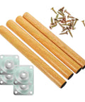 Detachable Wooden Furniture Legs Kit, 4 Pieces, 30cm Table And Cabinet Feet For DIY Projects with screws and plates