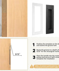 Installation guide for 4 Pack 5.9 Inch Recessed Closet Door Pulls 304 Stainless Steel With Matte Black Finish on wooden door