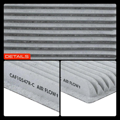 Activated Carbon Cabin Air Filter For Ford Edge Lincoln MKX MKZ MKS CX9 Cars 2.0L 3.5L 3.7L Replacement, close-up details view.