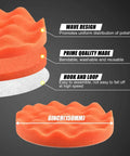 6 Inch Car Polishing And Buffing Sponge Pads Kit With Wave Design For Household Electric Drill And Auto Polisher