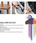 Solid Durability Hex Wrench Set Includes Nine Tough CR V Steel Keys With Anti Slip Texture And Multi Color Coding Plus Precision Chamfered Ends For All Your Furniture Assembly Small Appliance Repair And Heavy Mechanical Work Right Out The Box, nine-piece