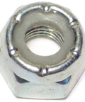 Solid Grip Zinc Plated Steel Nylon Insert Lock Nuts 1/4-28 Fine Thread Hex Fasteners showing the internal nylon collar detail.