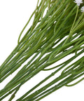 Artificial green plant stems with small white flowers, realistic detailing for home decor arrangements.