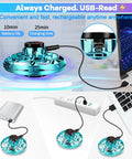 USB charging Kids Drone Flying Toy For Indoor And Outdoor Fun, 2026 Upgraded LED Fidget Spinner with blue body and cable