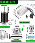 Diagram of All In One 12V 24V DC Geared Motor Kit With Speed Controller 3500 7000 RPM High Speed Permanent Magnet Motor GT2 Pulleys