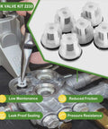 Installed AR2233 check valve kit on pressure washer pump; six white plastic valves with springs
