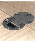2 Pack Concealed Cabinet Hinges And Embedded Connector Brackets For Furniture Zinc Alloy Hidden Folding Hinge Set mounted on wood surface