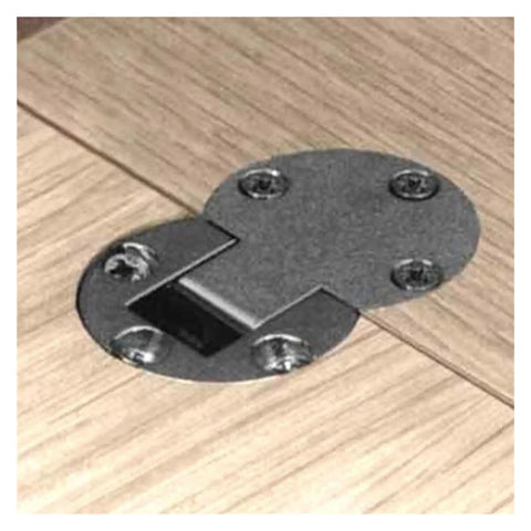 2 Pack Concealed Cabinet Hinges And Embedded Connector Brackets For Furniture Zinc Alloy Hidden Folding Hinge Set mounted on wood surface