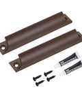 2 Pack Aluminum Alloy Window Sash Lift Handles 4.7 Inch Finger Pulls with Mounted Screws and Glue, brown finish