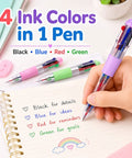 Bulk Stationery Gift Set With 24 Four In One Retractable Pens Multi Color Inks 24 Mini Notebooks And 24 Organza Bags For Corporate Events