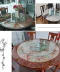 360 Degree Tempered Glass Lazy Susan Turntable With Silent Rotation on round dining tables, various diameters