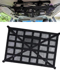 Double Layer Roof Cargo Net With 9 Straps, Zippered Pocket And Double Mesh Storage for Cars showing interior installation
