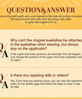Q&A guide on Magnetic Eyelashes Kit With 2 Pairs And Reusable Lash Clusters, Magnetic Applicator, No Glue Needed, text instructions