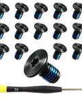 Never Sweat A Rattling Wallet Again Grab These Anti Loosening Ridge Wallet Screws And T5 Torx Driver 14 Piece M2x3mm Metal Kit, featuring screws and a T5 bit.