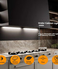 Slim 12 Inch Plug In LED Under Cabinet Light With Memory Function Cold White 6000K Dimmable mounted under kitchen cabinet