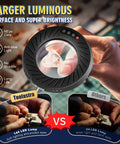 144 LED and 24 LED magnifying lamp comparison showing brightness and clarity for crafts and reading with 12X magnifying glass