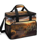 Desert Sunset Cactus Cooler Bag Insulated Lunch Box For Men And Women Small Portable Beach Cooler with desert design.