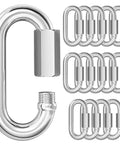 15 Piece M6 One Quarter Inch Quick Link Chain Connectors Made From 304 Stainless Steel Screw Carabiners Heavy Duty Locking Clips For Hammock Swing Shade Sail And Outdoor Gear Capacity 875 Lb Corrosion Resistant And Rust Free.