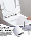Seat Hinge Fix Nuts Kit 2 Pcs Quick Release Bolts Set Replacement Hardware For Universal Bathroom Fittings shown on toilet