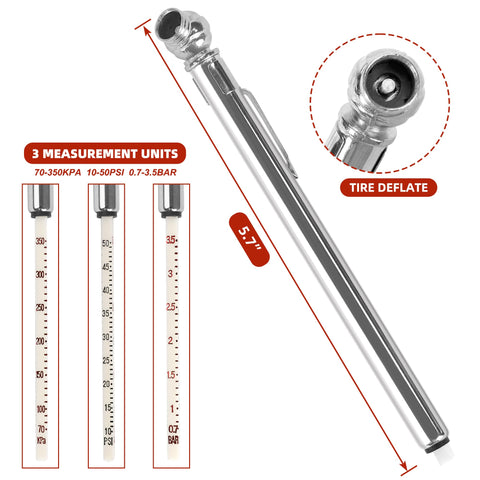 1/4 Inch Air Compressor Fittings Kit With Blow Gun, Tire Gauge And Air Chuck, 20-Piece DIY gauge in three measurement units
