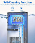 High Efficiency Under Counter Ice Maker, 120 Lbs Per Day, Stainless Steel, 45 Ice Cubes Per Cycle, Dual Water Inlet Modes, Self Clean