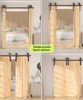 52 Inch Bifold Barn Door Hardware Kit For 4 Bifold Doors Black Finish installed in various configurations