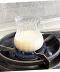 Glass Creamer Pitcher With Spout For Turkish Coffee And Espresso, Vintage Milk Jug on stove for heating milk, classic design