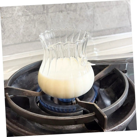 Glass Creamer Pitcher With Spout For Turkish Coffee And Espresso, Vintage Milk Jug on stove for heating milk, classic design