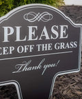 Please Keep Off The Grass Aluminum Yard Sign 10 By 14 Inches Heavy Duty One Eighth Inch Thick Max Metal Construction Weatherproof