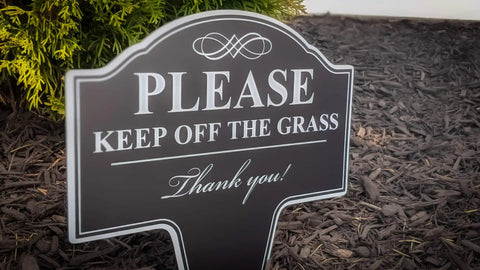 Please Keep Off The Grass Aluminum Yard Sign 10 By 14 Inches Heavy Duty One Eighth Inch Thick Max Metal Construction Weatherproof
