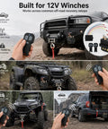 12V Wireless Winch Control Kit With 500A Relay And Dual Remotes For Trucks, SUVs, And ATVs Winches, Ideal For Off Road Recovery