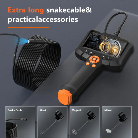 1080P HD Endoscope Camera With Light For Snaking Through Walls Vents Pipes And Engines IP67 Waterproof Snake Borescope On A 16.5ft Cable display