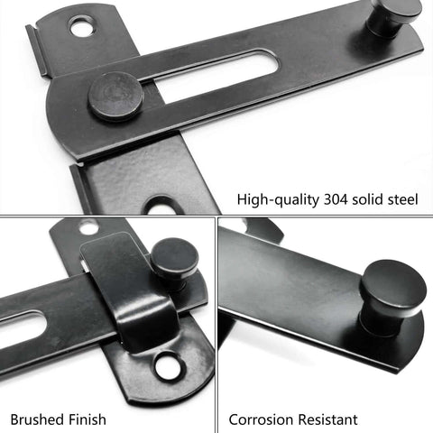 Sliding Barn Door Lock For Privacy In Stainless Steel, Durable Latch For Barn Doors, Pet Doors, Bathrooms, Outdoor, Garage And Windows, 2 Pack, Secure Privacy Latch To Keep Pets And Kids Safe And Maintain Room Privacy
