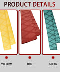 Product showing Heavy Duty Heat Shrink Wax Rod Wrap For Fishing Handles And Gear in yellow, red, and green colors.