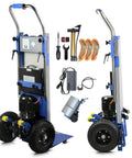 Heavy Duty Electric Stair Climbing Dolly With 900 Lbs Max Capacity, Power Folding Hand Truck Featuring Telescopic Handle And Aluminum Frame for moving appliances and furniture.