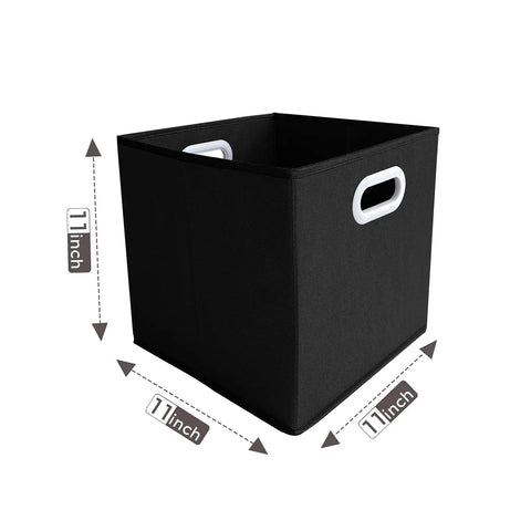 Collapsible Fabric Storage Bins Set Of Six With Sturdy Reinforced Base And Rugged Double Handles For Closets Bedrooms And Nurseries Top Shelf Build Keeps All Your Stuff Securely Put Away Black