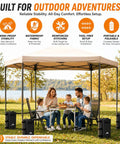 Heavy Duty Canopy Weights Set Of 4 220 Lb Water Weights For Pop Up Canopy Tent Gazebo Outdoor Use Keeps Your Shelter Steady In Wind 25L Per Bag Easy Fill For Beach Camping And Outdoor Parties securing a gazebo with people seated underneath outdoors