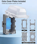 1-Gang Outdoor GFCI Outlet Kit With Weatherproof Cover And Junction Box, 20 Amp GFCI Receptacle, ETL Listed, UL Listed