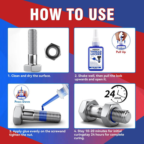 How to use medium strength threadlocker for nuts, bolts