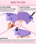 Quick Fix Gun For Clothes And Tagging Tool For Retail Repairs with 5mm Fine Needle, demonstration of needle insertion and usage.