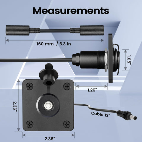 Waterproof DC Pass Through Kit For Starlink Mini Aluminum Bulkhead Connector Panel Mount DC Female To Female Cable Adapter