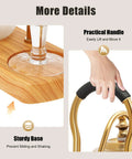 Sturdy base and practical handle of Belgian Style Balance Siphon Coffee Maker With Gravity Vacuum Brewing System, gold finish