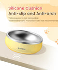 Built Tough Double Wall 304 Stainless Steel Chow Bowl For Small Dogs And Puppies Crash Bite Resistant No Tip Feeding Dish 12 Ounces with silicone cushion