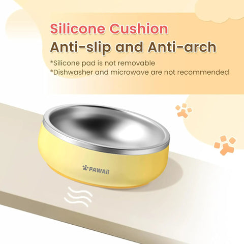 Built Tough Double Wall 304 Stainless Steel Chow Bowl For Small Dogs And Puppies Crash Bite Resistant No Tip Feeding Dish 12 Ounces with silicone cushion