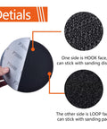 Close-up of 6 Inch Hook And Loop Sanding Discs Set With 80 Pcs Wet Dry Sandpaper Grits 1000 1500 2000 3000 And 2 Foam Pads showcasing hook and loop side
