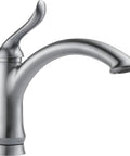 Linden Single Handle Kitchen Faucet Diamond Seal In Arctic Stainless Finish For No Fuss Leak Free Performance, side view
